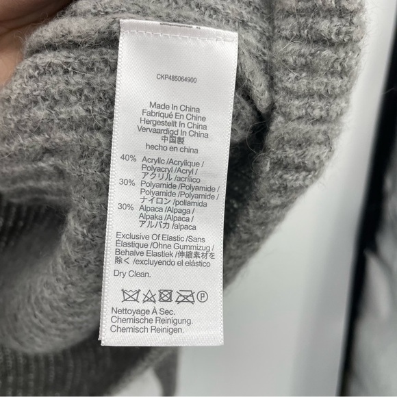 Madewell Ribbed Crewneck Sweater Sz S Style NM603 Gray Lightweight Alpaca blend - Picture 7 of 8